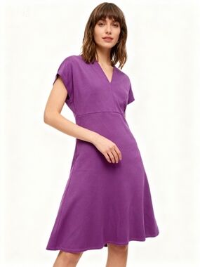 J. Jill Collection Plum V-Neck Midi Dress